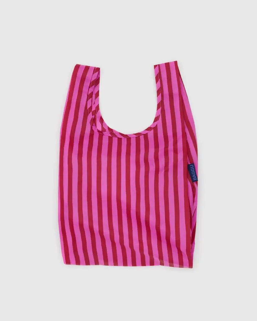 Pink & Red Painted Stripe Baby Baggu Reusable Bag - Image 2