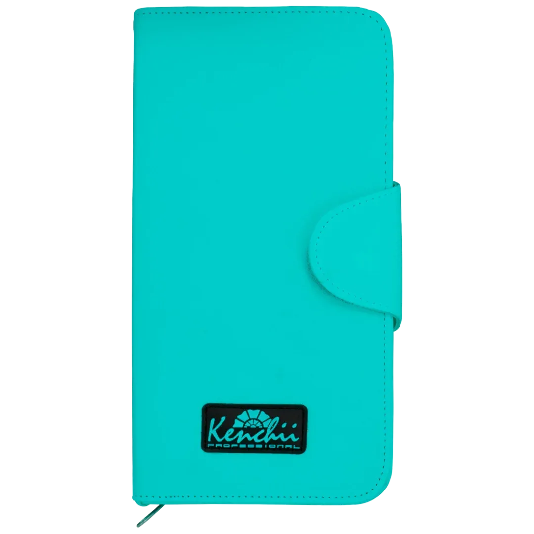 Faux Leather 5-Shear Zipper Case Teal by Kenchii