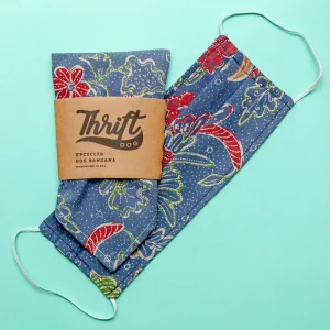 Matching Face Mask & Dog Bandana Set in Blue Dot
