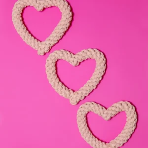 Blush Heart Dog Rope Toy