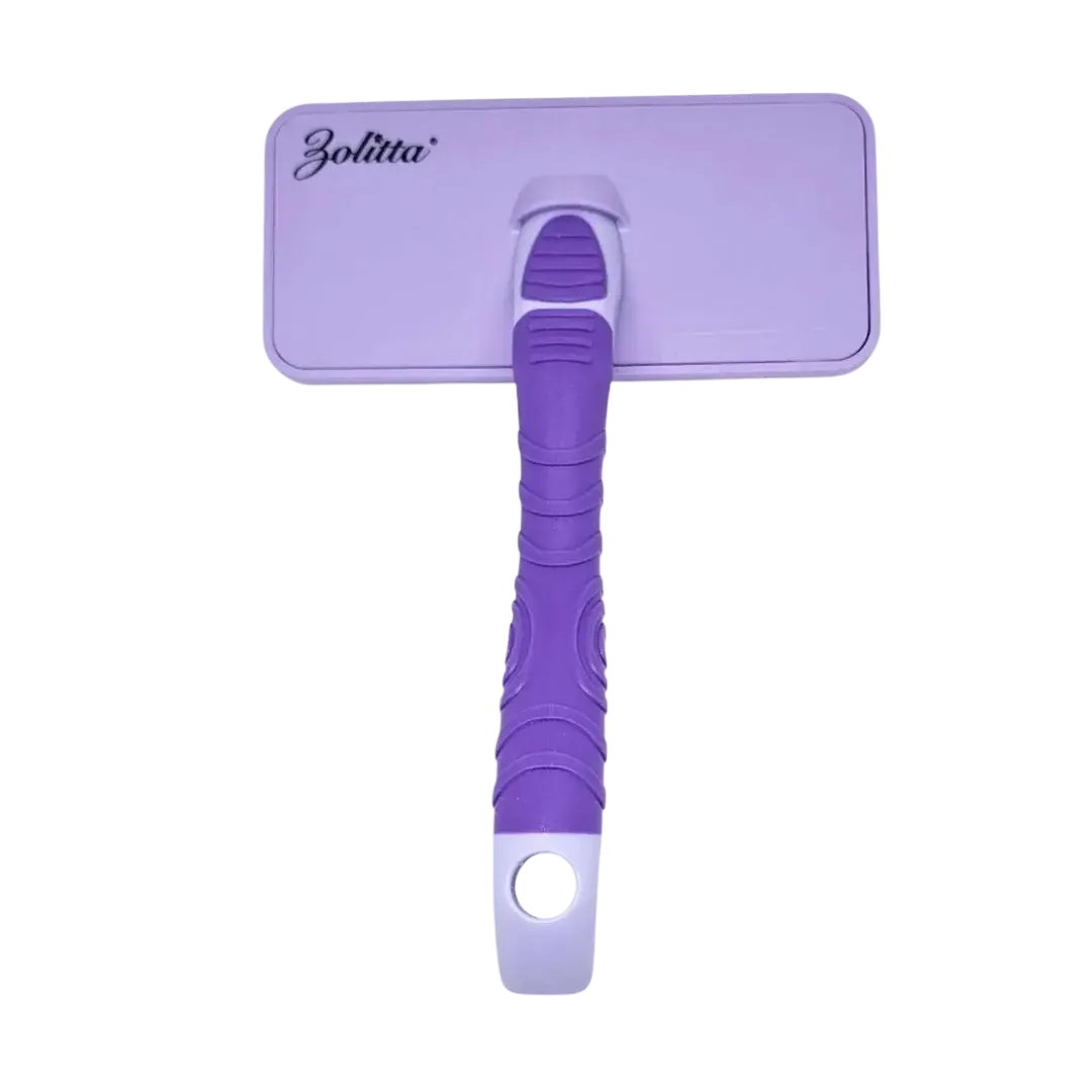 Fluff Large Plastic Handle Slicker Brush Purple by Zolitta - Image 2