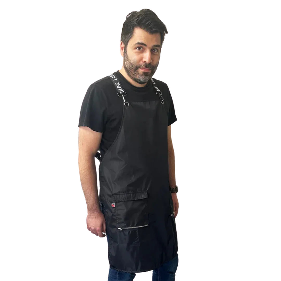 Black Waterproof Signature Strap Crossover Apron by Ladybird Line - Image 2