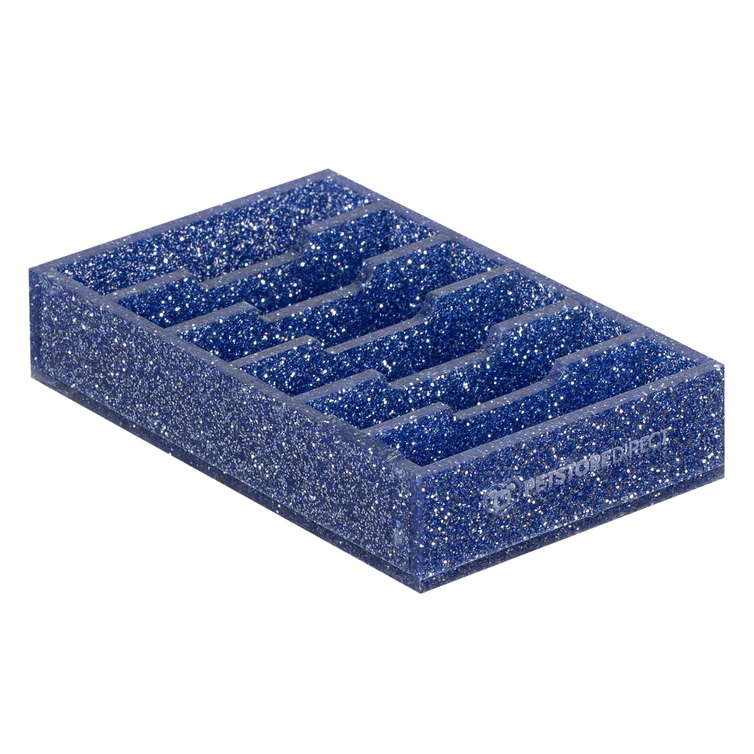 Mini Wide 6 Blade Holder Sparkle Indigo by PetStore.Direct