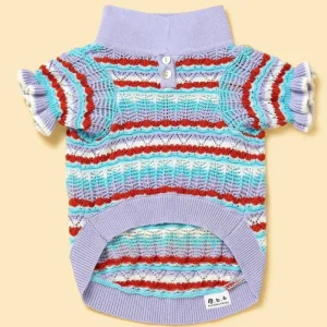 Lavender Ruffle Sleeve Crochet Shirt for Dogs