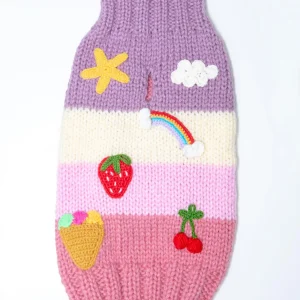 Tutti Fruity Fruits Handknit Dog Sweater