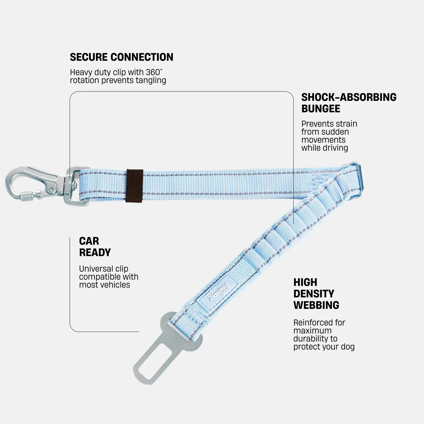 Dog Seat Belt - Sky Blue - Image 2