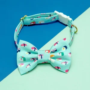 Sushi Style Cat Collar and Bowtie Set (Made in the USA)