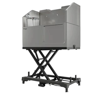 50" Dog Grooming Electric Tub with Sliding Door Black by Waggz