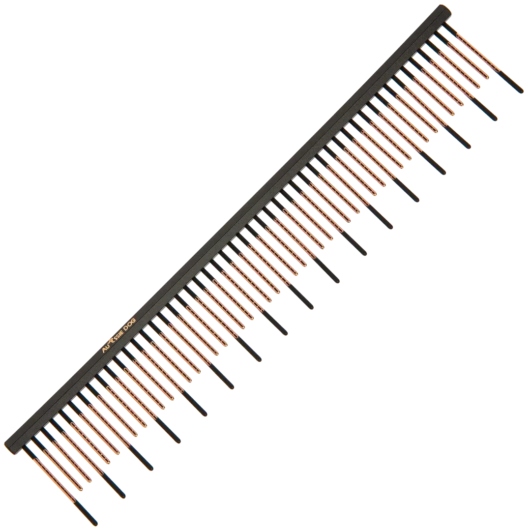 7.5" Hex Spine Deshed Ionic Tip Comb by Aussie Dog