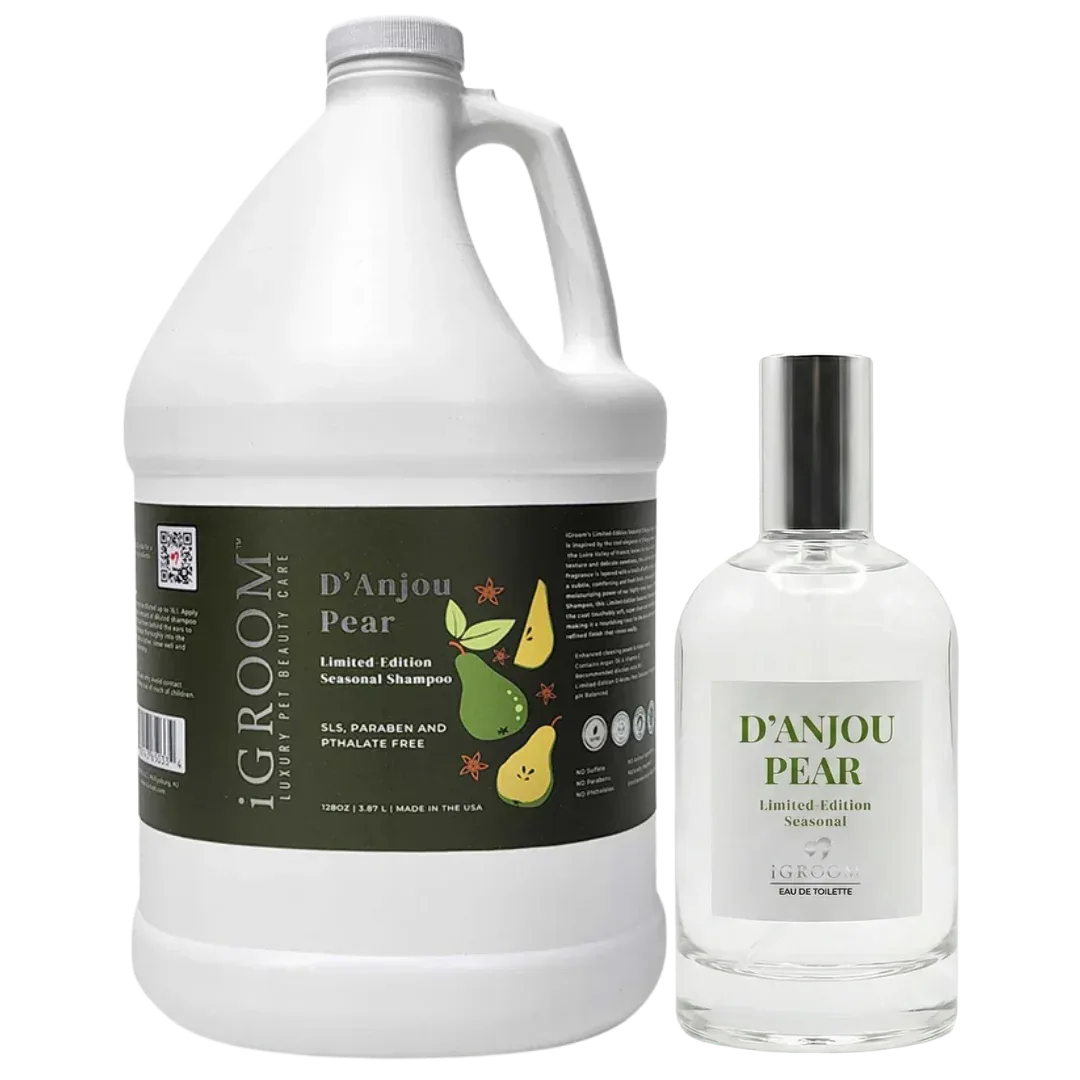 D’Anjou Pear Limited-Edition Seasonal Shampoo Gallon and Perfume 100ml by iGroom
