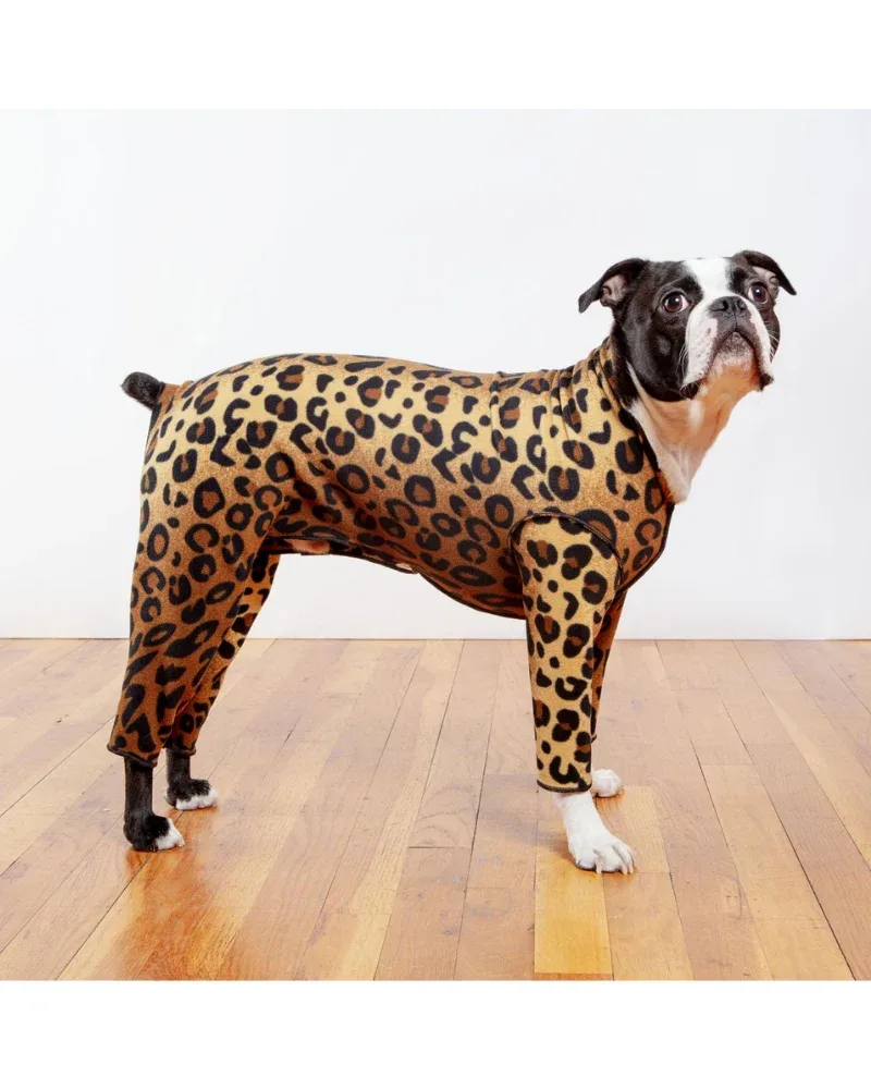 Stretch Fleece Onesie in Leopard (Made in the USA, DOG & CO. + GOLD PAW Exclusive!) - Image 2