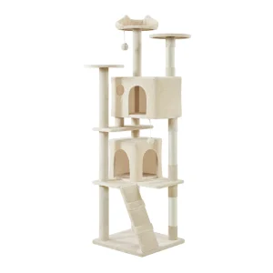 Yaheetech 80-in Multi-Level Cat Tree with 2 Condos, 2 Perches, Hammock and Scratching Posts