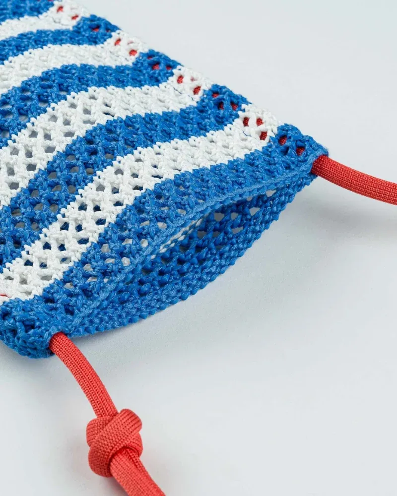 Stripe Raffia Crossbody Dog Walking Pouch (FINAL SALE) - Image 2
