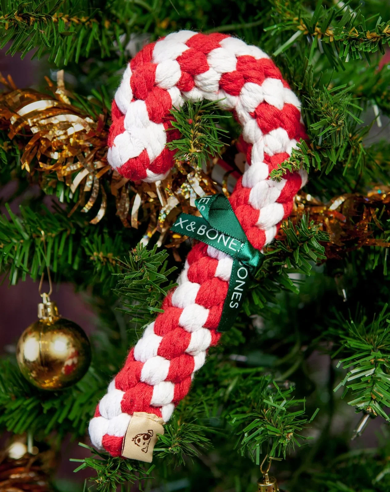 Candy Cane Rope Dog Toy - Image 2