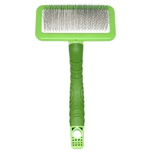 Fluff Small Plastic Handle Slicker Brush Green by Zolitta