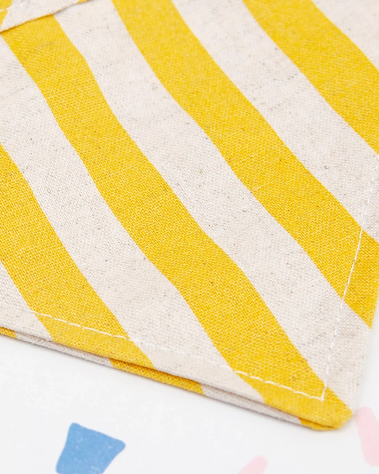Stripe Canvas Dog Bandana in Yellow (Made in the USA) (FINAL SALE) - Image 2