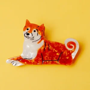 Hand Painted Shiba Inu Hair Clip
