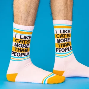 I Like Cats More than People Gym Crew Socks (for Humans)