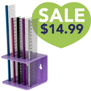 Acrylic 5 Comb Holder Tabletop and Wall Mount Lavender by PetStore.Direct