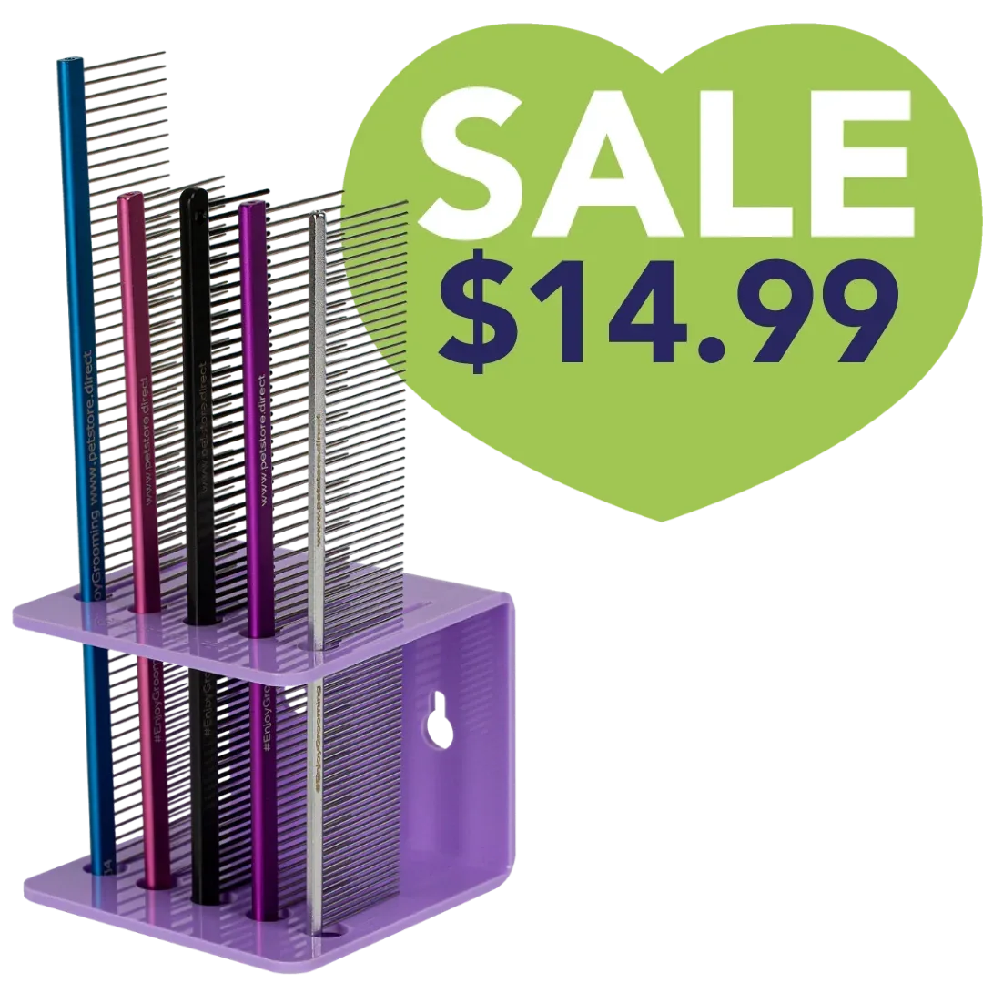 Acrylic 5 Comb Holder Tabletop and Wall Mount Lavender by PetStore.Direct