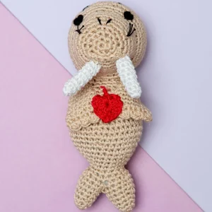 Walter the Walrus Organic Cotton Knit Dog Toy