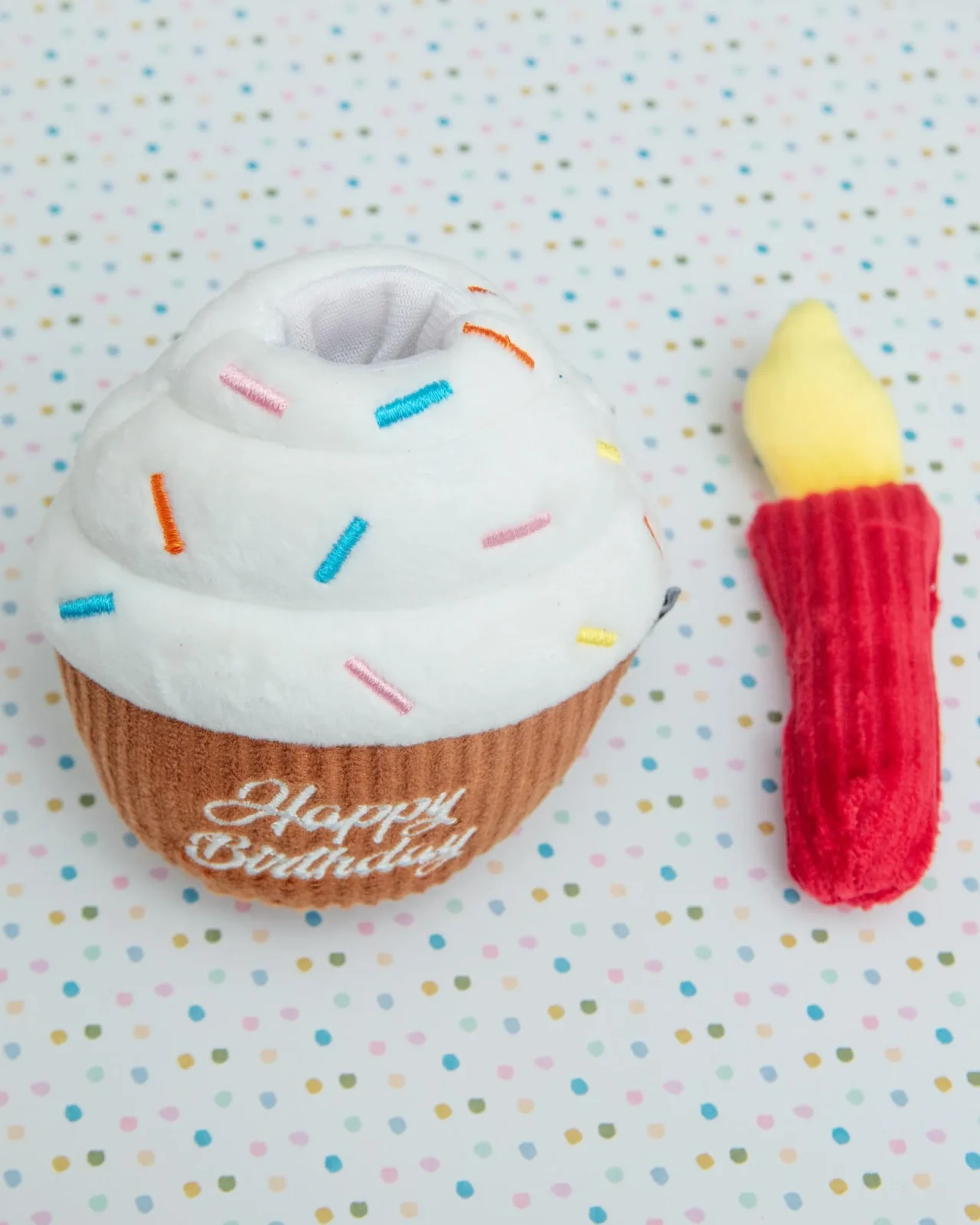 Birthday Cupcake Squeaky Snuffle Dog Toy - Image 2
