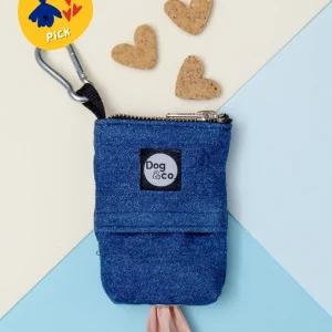 Good Girl Bag Treat + Poop Bag Holder in Denim + Black (Made in NYC)