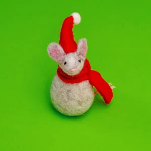 Christmas Mouse Wool Cat Toy