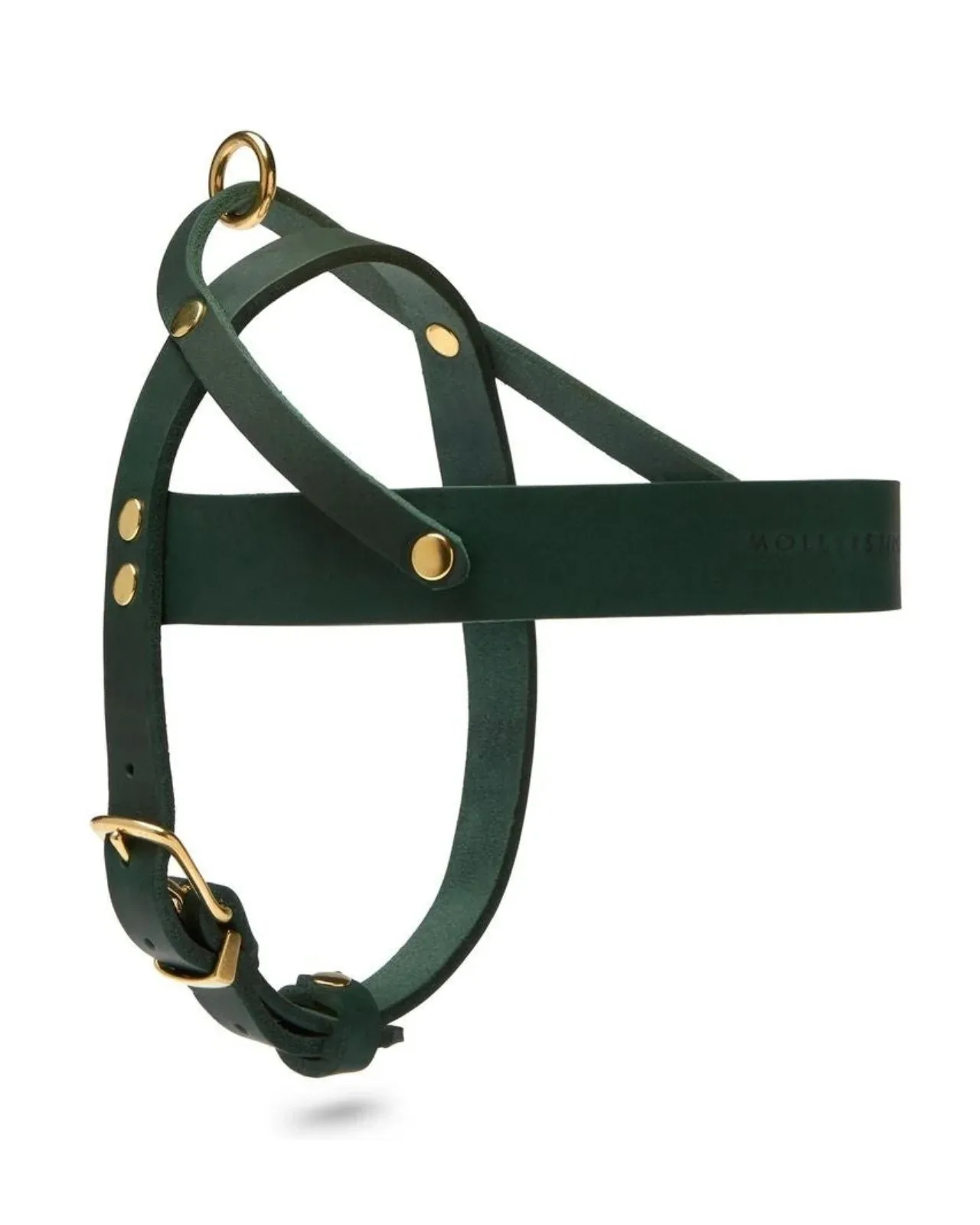 Butter Leather Dog Harness in Forest Green (Made in Austria)