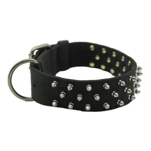Omni Pet Bravo Nylon Spiked Dog Collar Black 29in.