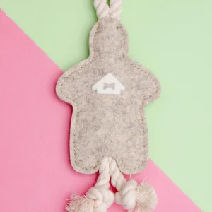 Boo-Doo Dog Tug Toy in Oatmeal Wool(Made in the USA)