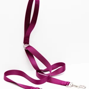 Double Clip Training Leash in Burgundy (Made in the USA)