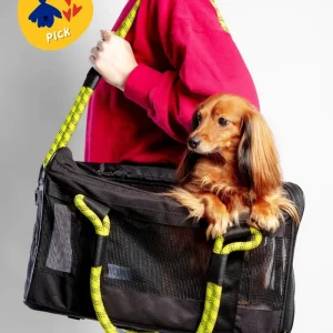 Out-Of-Office Airline Compliant Pet Carrier in Black w/ Neon Yellow (Pro Edition)