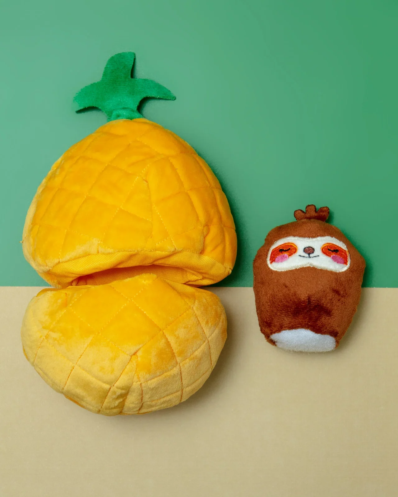 Pineapple Sloth Interactive Squeaky Toy <>