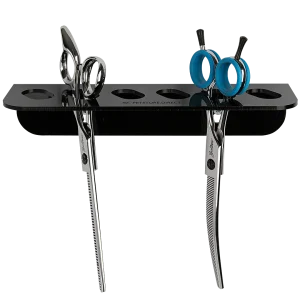 Acrylic 6 Scissor Holder Wall Mount Black by PetStore.Direct