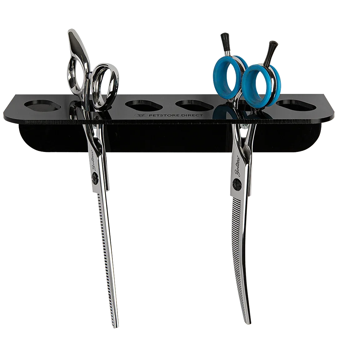 Acrylic 6 Scissor Holder Wall Mount Black by PetStore.Direct