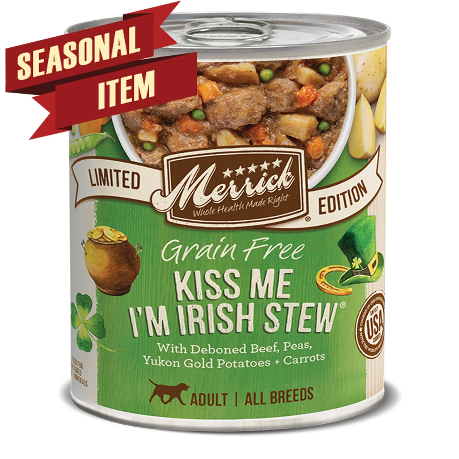Merrick Dog Seasonal Kiss Me IM Irish, 12.7 oz 12 ct