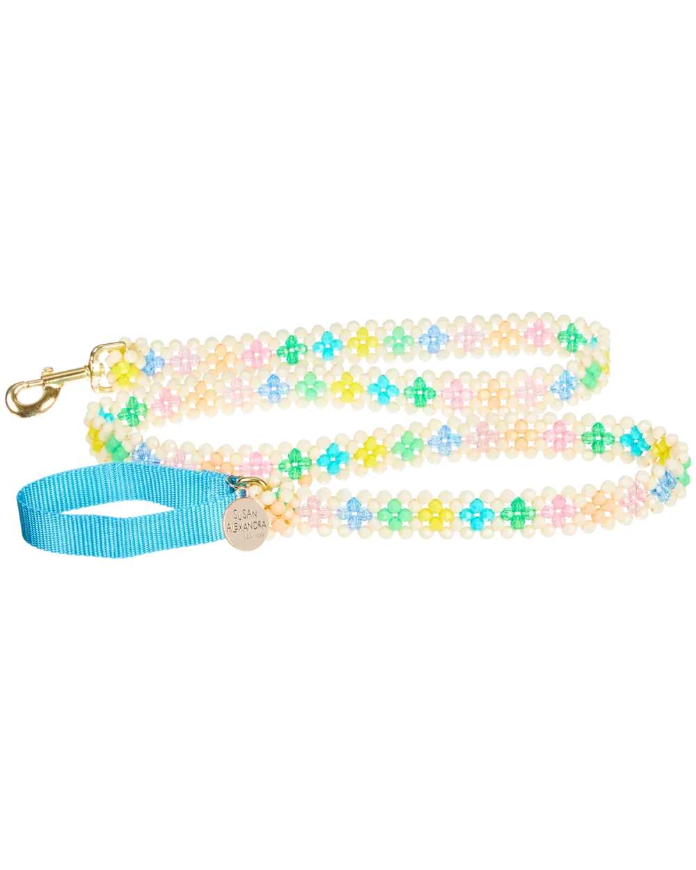 Beaded Dog Leash in Broadway Blue (Made in the USA)