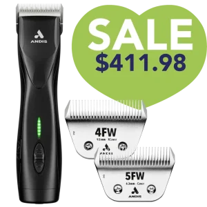 Pulse ZR II Black Clipper with 4FW and 5FW Blades by Andis