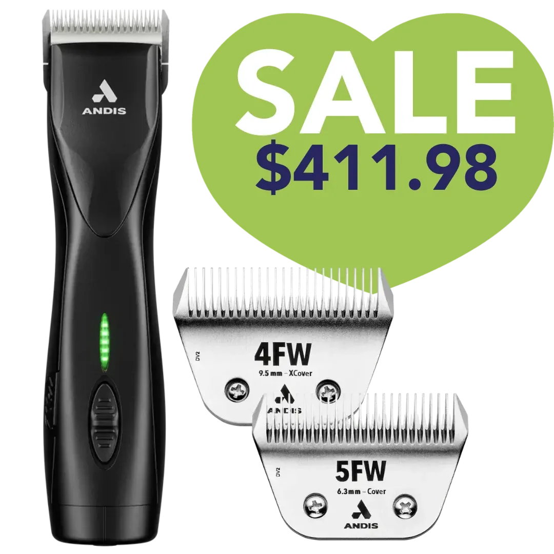Pulse ZR II Black Clipper with 4FW and 5FW Blades by Andis