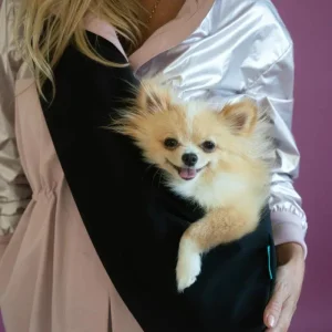 Vancouver Waterproof Crossbody Dog Sling in Black (for Dogs 4-14 lbs) (FINAL SALE)