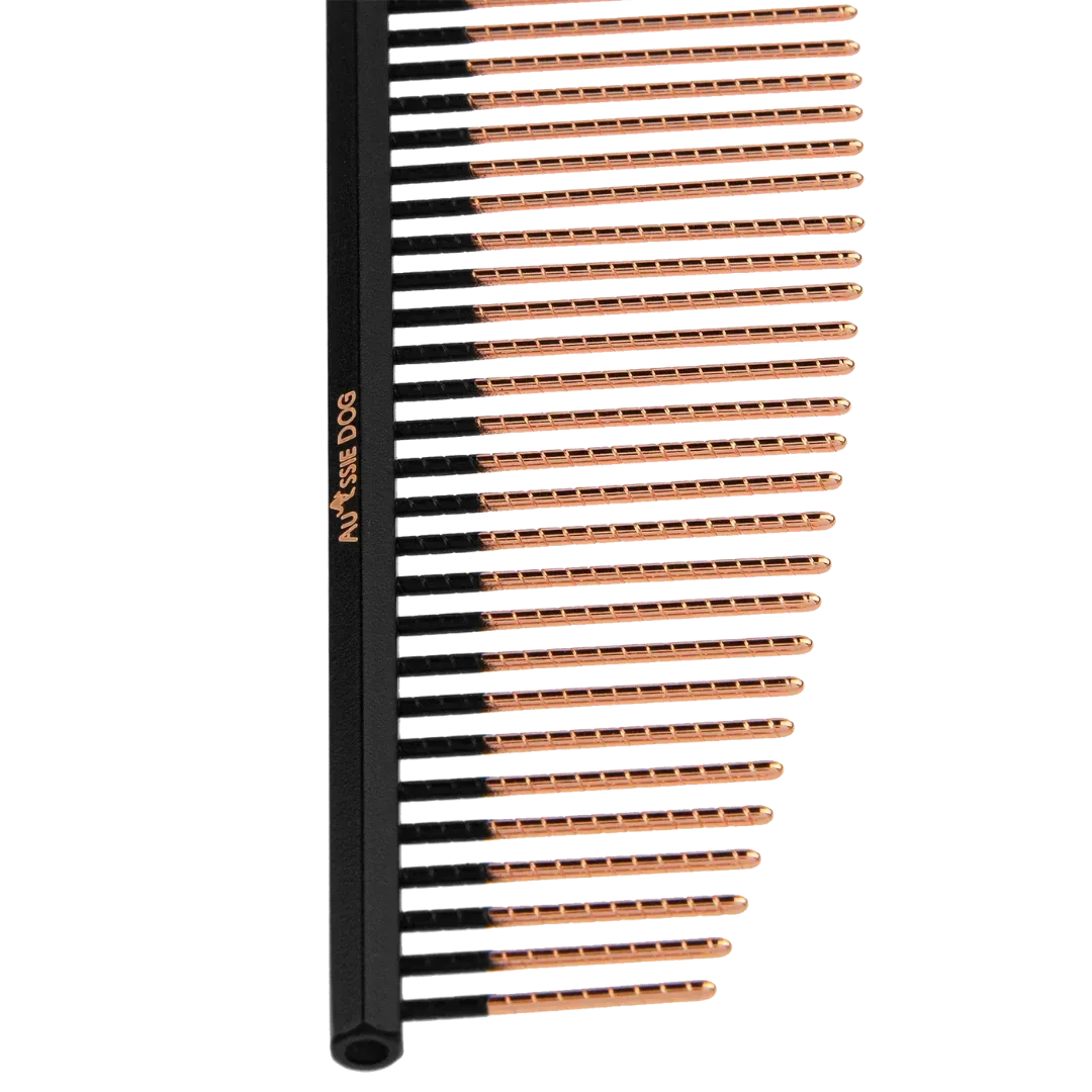 7.5" Halfmoon 50/50 Ionic End Strip Comb With Spiral Pins by Aussie Dog - Image 2