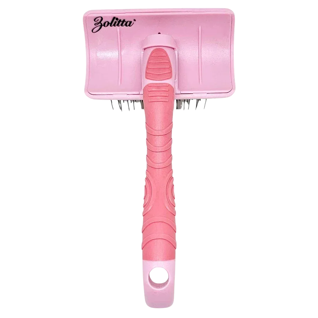 Pretty Girl Medium Plastic Handle Slicker Brush Pink by Zolitta - Image 2