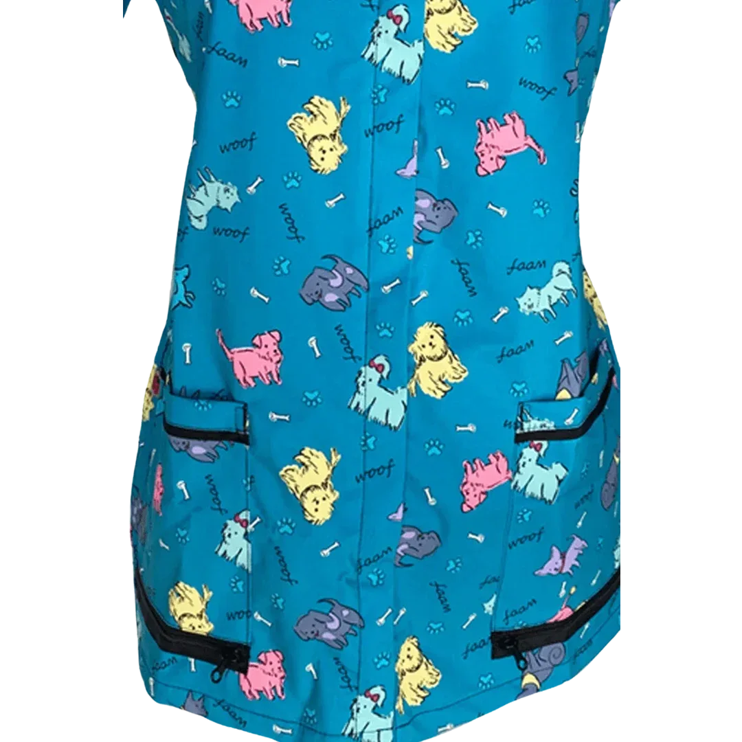 Covered Zipper Waterproof Dog Bathing Jacket Teal by Ladybird Line - Image 2