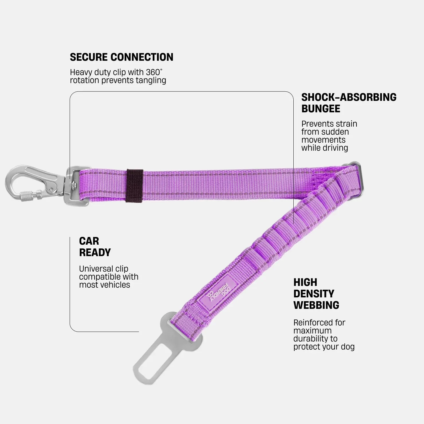Dog Seat Belt - Purple - Image 2