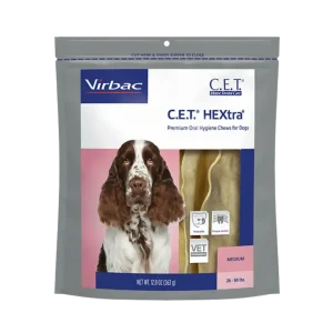 C.E.T. HEXtra Oral Hygiene Chews for Dogs Pack of 30 Medium by Virbac