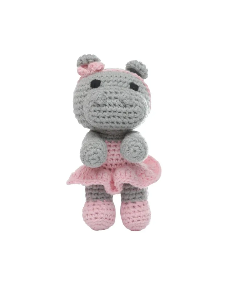 Hannah the Hippo Squeaky Knit Dog Toy - Image 2