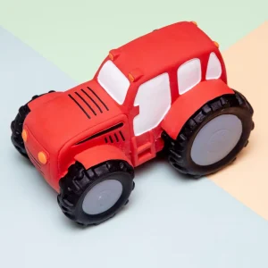 Red Tractor Latex Squeaker Dog Toy
