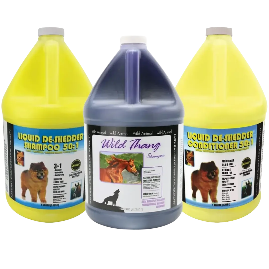 Three Shampoo and Conditioner Set Gallon by Wild Animal
