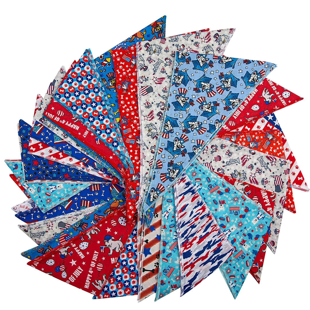 Patriotic Bandanas - 60 Assorted Sizes and Patterns by Bandanas Unlimited